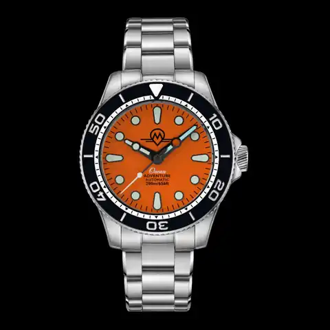 Monro Adventure Monro Ocean Adventure MOA-5 Pacific Orange, Automatic Dive Watch, 41mm Stainless Steel, Orange Dial