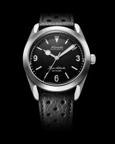 Nivada Grenchen Super Antarctic 3.6.9 Black NO Vintage Effect - White Luminous - 38mm
