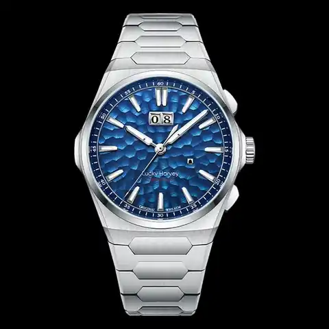 Lucky Harvey International Sound Of Nature Big Date Ocean Blue Hammer Chiming Limited Edition Automatic Watch