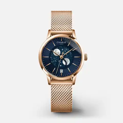 CHARLIE - Paris Sully - Phase De Lune - Doré Rose & Bleu · SPL-30-009 / B14-M-B · dore-rose-bleu