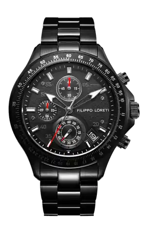 Filippo Loreti Watches Sport Pilot Black Steel Link