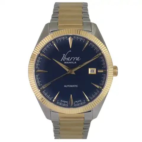 Ibarra Rizal 40MM Automatic TWO-Tone Gold Watch (Blue Dial)