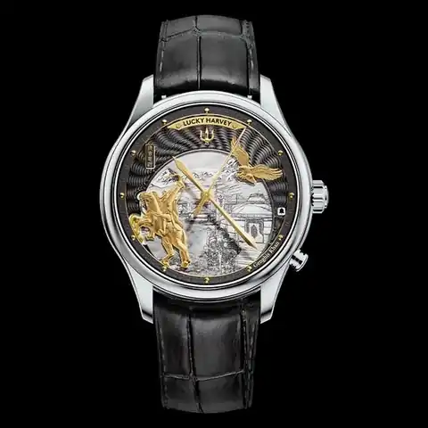 Lucky Harvey International Dynasty Series Silver Titanium Chiming Genghis Khan Limited Edition Automatic Watch