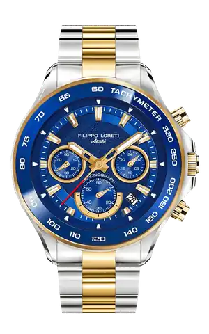 Filippo Loreti Watches Ascari Monza Two Tone Blue Gold Steel